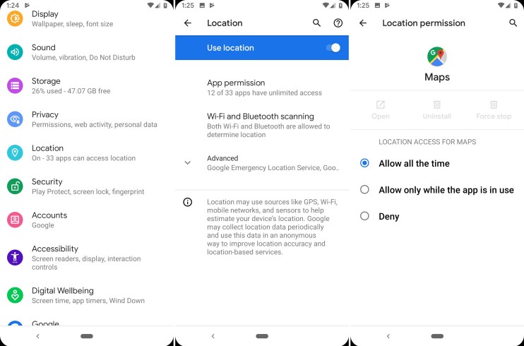 Android Q - Permissions and Location Controls