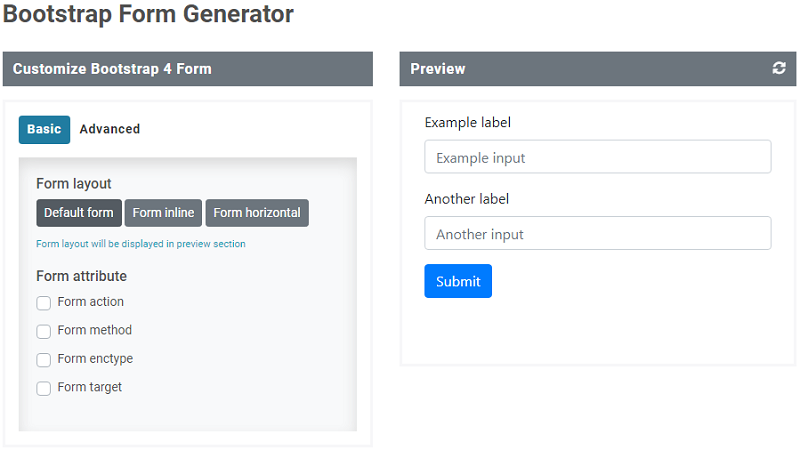 Bootstrap Form Generator