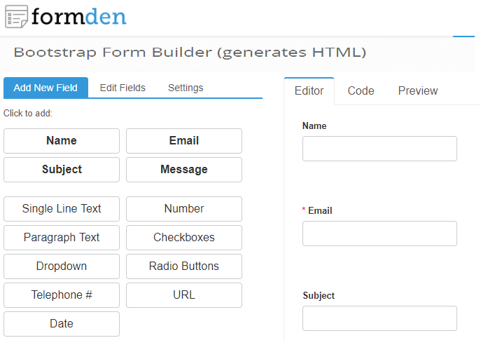 Formden Bootstrap Form Builder